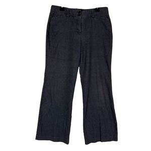 Larry Levine Pants Womens 12 Gray Herringbone Straight Leg Stretch Dress Twill